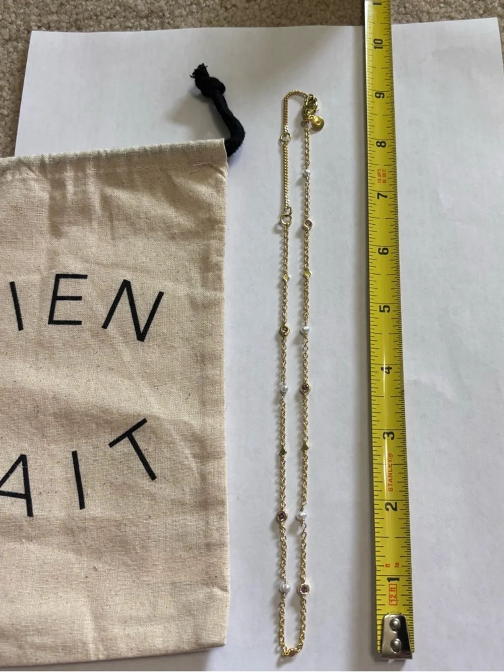 Madewell Freshwater Pearl Necklace with Bag, adjustable 15.5 - 18.5” length - Picture 2 of 7